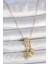 316L Çelik Gold Renk Zirkon Taşlı Sallantı Melek Figür Charm Kadın Kolye - TJ-BKO10099 1