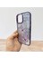 Apple iPhone 14 Uyumlu Taşlı Simli Kelebekli Kılıf 2