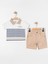 Erkek Bebek Şortlu Takım 9-24 Ay Bej 1
