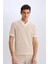 Regular Fit Polo Yaka Çizgili Triko Kısa Kollu Tişört C4150AX25SM 3