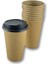 16 Oz Kahverengi Kraft Kapaklı Baskısız Karton Sıcak Kahve Bardağı 2