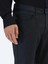 Siyah Düz Dokuma Fitted Fit Casual Pamuk Karışımlı Pantolon 3