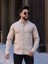 Slim Fit Haki Oxford Düğmeli Yaka Kolay Ütülenebilir Nakış Detaylı Pamuklu Erkek Gömlek 1