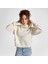 Classic Kadın Oversized Fit Krem Hoodie 1