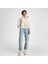 Classic Kadın Oversized Fit Krem Hoodie 2