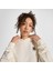 Classic Kadın Oversized Fit Krem Hoodie 4