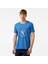 Erkek Mavi Standart Fit Kısa Kollu Baskılı T-Shirt 1