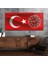 Yatay Saatli Yandan Vatan Temalı Cam Tablo YSYV012 2