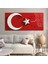 Türk Bayrağı Saatli Cam Tablo YSYV006 1