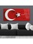 Türk Bayrağı Saatli Cam Tablo YSYV006 3