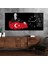 Yatay Saatli Yandan Vatan Temalı Cam Tablo YSYV013 2