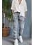 Paçası Lastikli Boyfriend Jogger Kargo Kot Pantolon 3