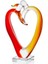 Heart Shape Couple Yellow Red Glass Decor 17,5 x 8 x 29 cm 1