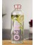 H2O Borosilikat Cam Matara Vakum Kapaklı Su Şişesi Suluk Pembe 1000 ml 1