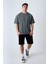 Bisiklet Yaka Oversize T-Shirt Füme 4