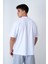 Bisiklet Yaka Oversize T-Shirt Beyaz 4