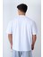 Bisiklet Yaka Oversize T-Shirt Beyaz 5