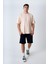 Bisiklet Yaka Oversize T-Shirt Bej 1