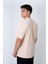 Bisiklet Yaka Oversize T-Shirt Bej 5
