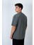 Bisiklet Yaka Oversize T-Shirt Füme 5