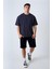 Bisiklet Yaka Oversize T-Shirt Lacivert 1