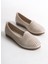 410 Bej Dolgu Topuk Comfort Casual Kadın Babet 3