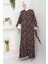 Lessa Dokuma Viskon Elbise 1475 - Acı Kahve 5