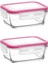 Fresco Pembe Kapak 2'li Saklama Kabı Kahvaltılık 400CC FRS-237 1
