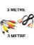 3rca 3rca 3 Metre Av Kablosu | Rca Ses ve Görüntü Aktarma Kablosu | Tv DVD Projeksiyon Kamera Uyumlu 2