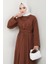 Renda Belden Bağlamalı Elbise 1467 - Acı Kahve 2