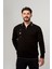 Erkek Çelik Örgü Intarsia Gofra Desen Fermuarlı Polo Yaka Tüylenmez Premium Triko Kışlık Baba Kazak 1