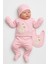 Yenidoğan Kız Bebek 5 Parça Hastane Çıkışı – Kuğu Desenli, Pembe Renkli, %100 Pamuklu Konforlu Takım 1