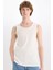 %100 Pamuk Fit Dar Kesim Bisiklet Yaka Ribana Atlet E0446AX25SM 2