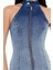 Halter Yaka Denim Mini Elbise 3