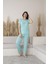 Kadın Puantiyeli Viskon Kısa Kol Pijama Takımı-Mint 1