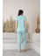 Kadın Puantiyeli Viskon Kısa Kol Pijama Takımı-Mint 2