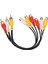 Yeni 3 Rca Erkek 6 Rca Dişi Fiş Splitter Ses Tv DVD Video Adaptörü Av Kablosu (Yurt Dışından) 2
