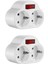 Anahtarlı 2 Adet Soket Adaptörü, 250V/16A 3680W Taşınabilir Prizler Duvar Plakası Soketi Ofis, Ev, Seyahat Ab Tak (Yurt Dışından) 2