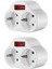 Anahtarlı 2 Adet Soket Adaptörü, 250V/16A 3680W Taşınabilir Prizler Duvar Plakası Soketi Ofis, Ev, Seyahat Ab Tak (Yurt Dışından) 3