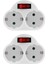 Anahtarlı 2 Adet Soket Adaptörü, 250V/16A 3680W Taşınabilir Prizler Duvar Plakası Soketi Ofis, Ev, Seyahat Ab Tak (Yurt Dışından) 4