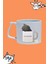 Coffee Kara Kedi Tasarım Baskılı Beyaz Lüks Sap Kupa Bardak 1