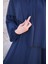 Kendinden Şallı Taşlı Abaya Ferace-Medine Ipeği 3