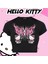 Siyah Gothic Hello Kitty Militant Yarım T-Shirt 2