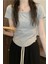 Gri Melanj Basic Kısa Kollu Crop 1
