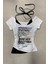 Beyaz Target Highly Lovement Madonna Yaka Ek Askılı Kısa Kollu Full Body Crop 1