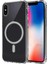 Apple iPhone Xs Uyumlu Kılıf M-Safe Şarj Özellikli Sert Pc Embos Kapak Şeffaf 1