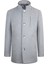 Gri Slim Fit Hakim Yaka Yünlü Basic Palto 1