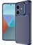 Oppo A3 Uyumlu Kılıf Negro Karbon Görünümlü Silikon Lacivert 2