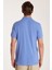Erkek Slim Fit Dar Kesim %100 Pamuk Düz Pike Petrol Mavi Polo Yaka Tişört 5