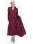 Bordo Uzun Kollu Düğmeli Desenli Elbise MG2430 3